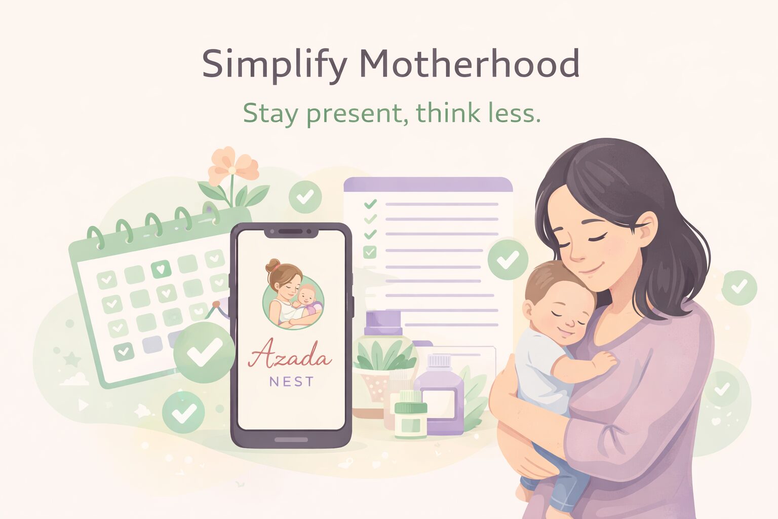 Azada Nest - Calm mental load system for moms